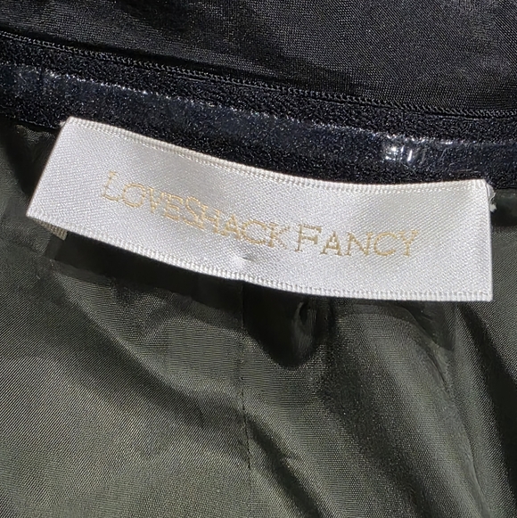 LOVESHACKFANCY NOBLE SILK MINI DRESS BLACK 0 - Picture 4 of 13